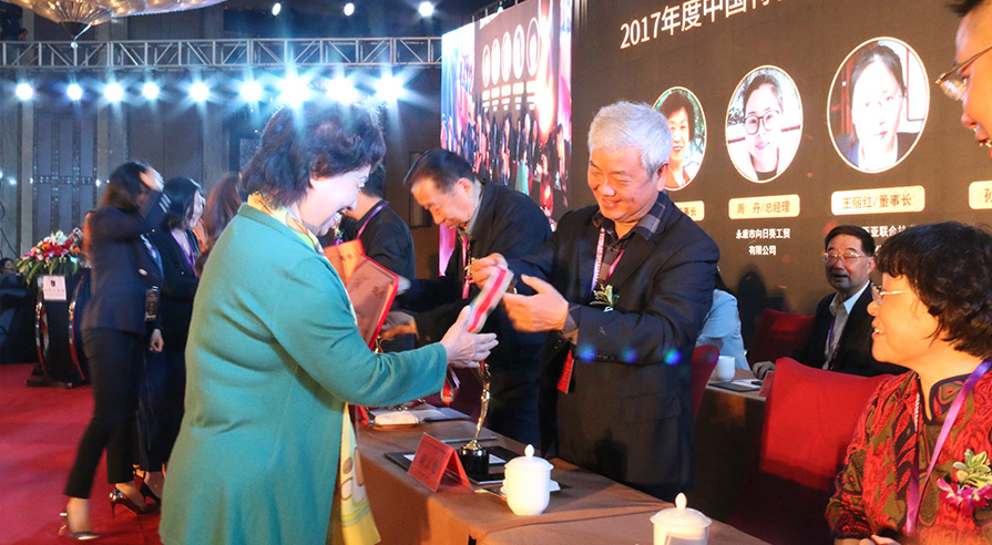 2017年度中国特种装备行业“巾帼女杰”获奖代表上台领奖
