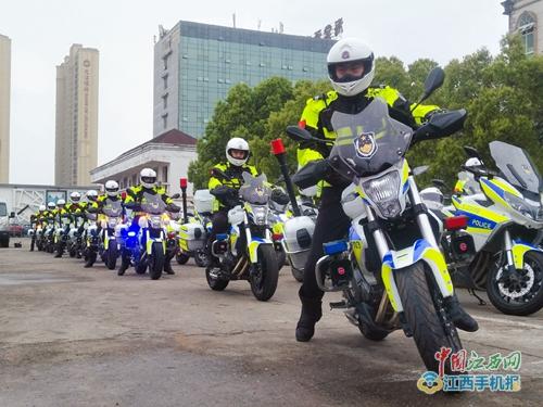 帅气！江西九江警用摩托车交接仪式举行 现场配发36辆“小铁骑”(组图)