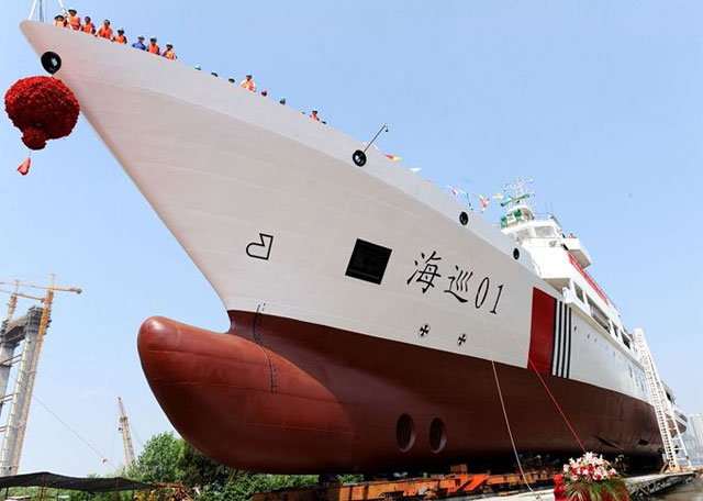 中国万吨级巡逻船开工，将服务粤港澳大湾区(图)