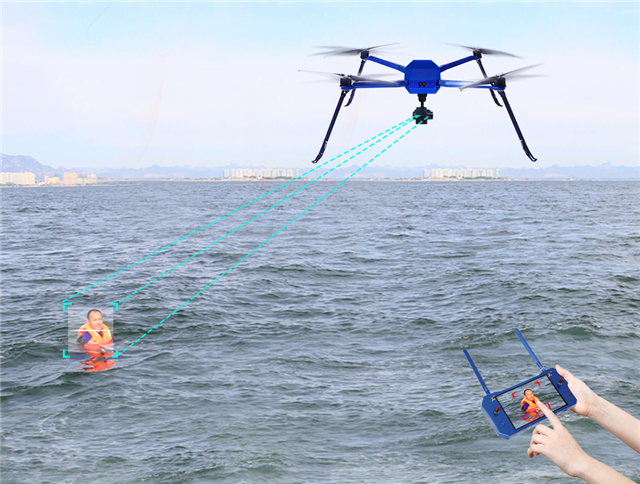 空海一体化 | 紧急救援新应用  无人机和水上救援机器人空海联合(组图)