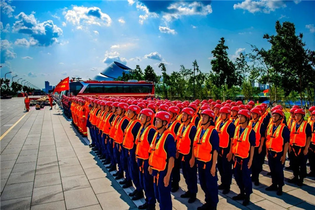 黑龙江省消防救援总队举行全省跨区域抗洪抢险实战演练(组图)