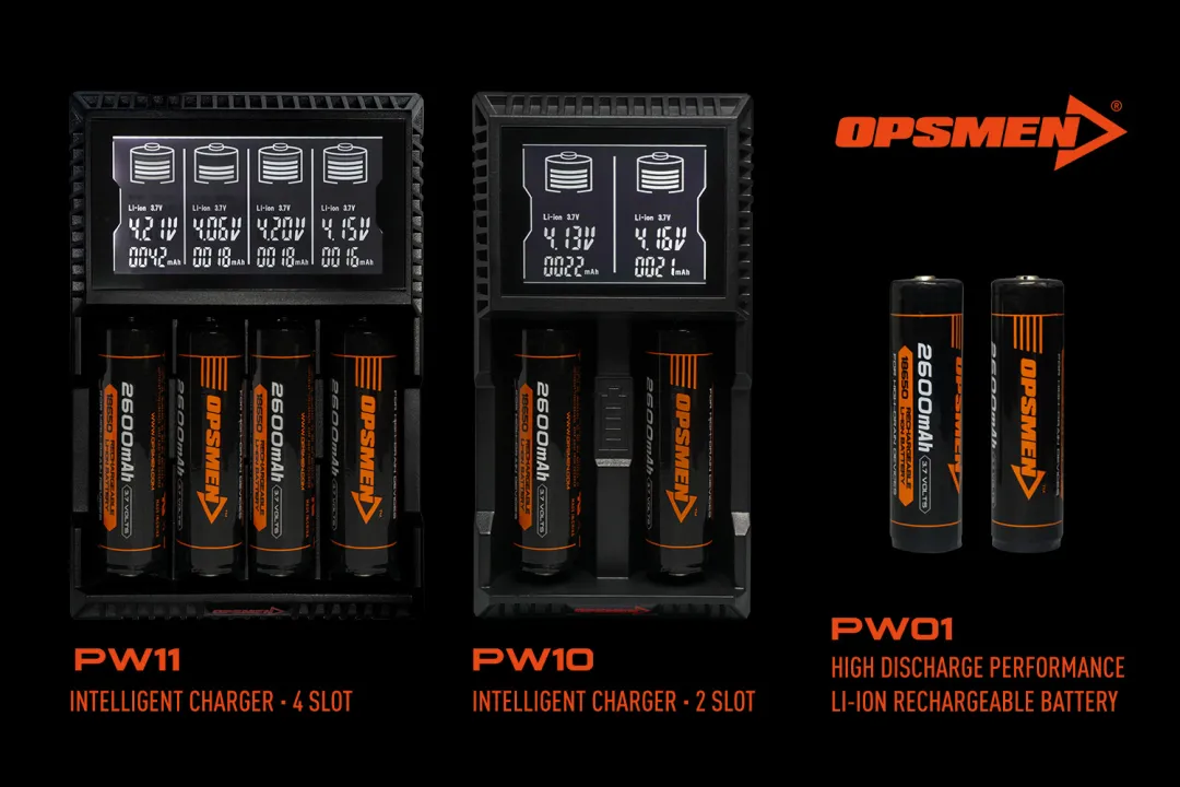 战术照明最佳拍档——PW锂电池&充电器系列上线