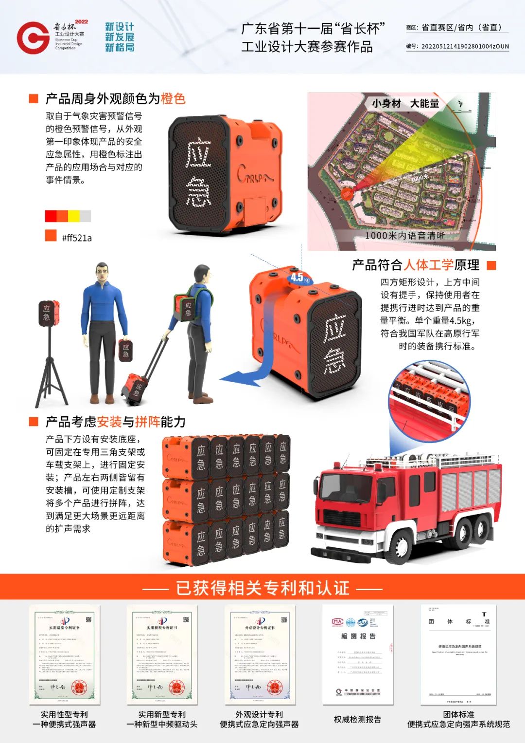 喜讯 | 广州声讯荣获第十一届“省长杯”工业设计大赛安全应急与健康环保类专项赛多个奖项！