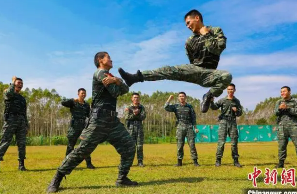 广西武警特战队员开展搏击训练 展硬汉血性(组图)