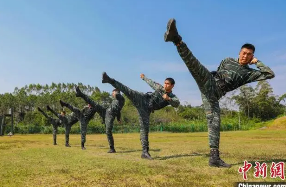 广西武警特战队员开展搏击训练 展硬汉血性(组图)