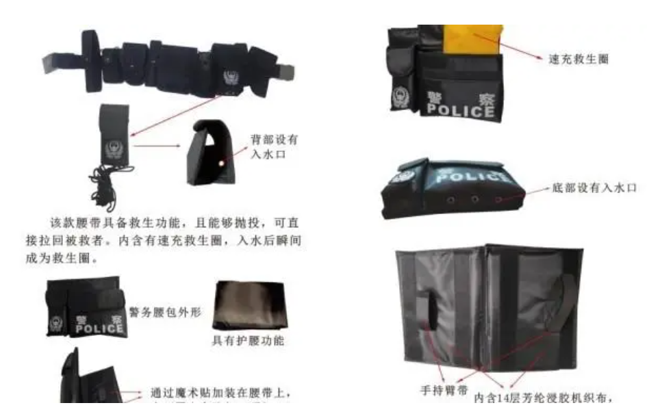 江苏泰州一民警研制警用多功能腰带获国家专利，遇溺水可快速救人(组图)