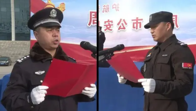 河南省周口市公安局举行新型警用装备配发仪式！(组图)