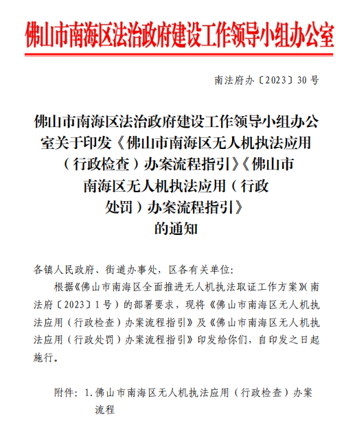 全国首个！广东佛山无人机执法办案流程指引来了！(组图)