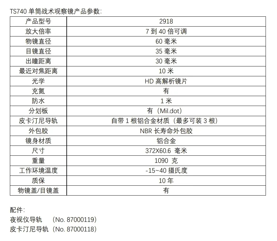 响应特种部队实战需求，仅重1090克，新款单筒战术观察镜上市