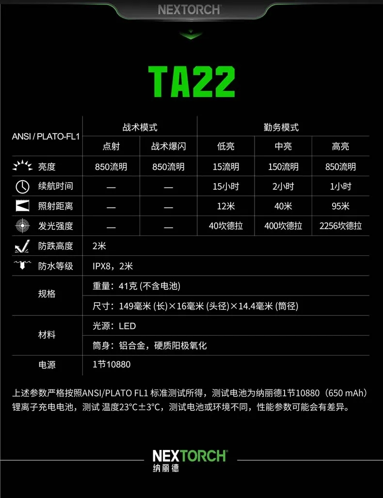 新品上市 | 精巧高能，便携随行！TA22多模式组高亮850流明笔形战术手电