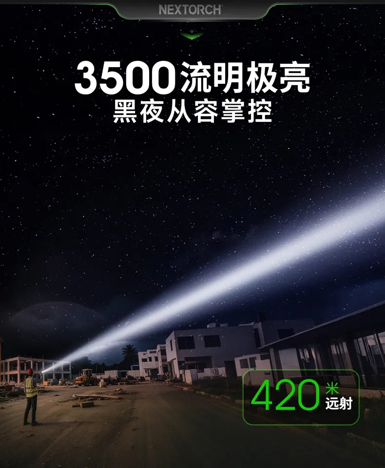 新品上市｜纳丽德C61聚泛一体无极调光高亮手电