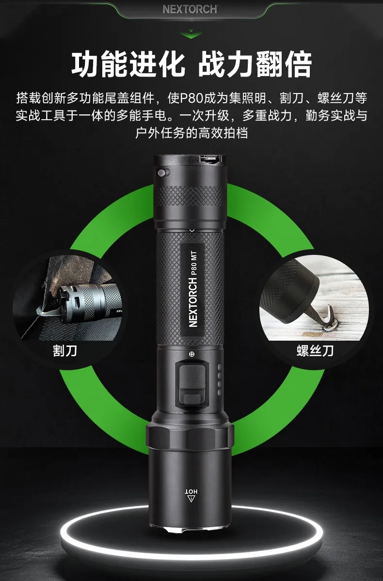 新品上市 | 纳丽德TC81手电多功能割刀尾盖，警务实战新利器！