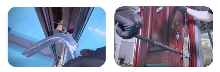 新型手动破拆工具--寸劲破拆新国标防盗门应用案例